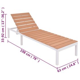 vidaXL Sun Lounger with Table Aluminum WPC and Brown