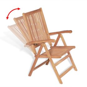 vidaXL Reclining Patio Chairs 2 pcs Solid Teak Wood