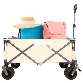 Folding Van, Heavy-duty Practical Beach Cart For Sand, With Large Wheels, Adjustable Handles And Drink Holders, Suitable For Shopping, Camping, Garden