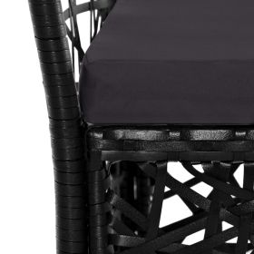 vidaXL 9 Piece Patio Dining Set Poly Rattan Black