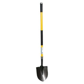 Round Point Shovel - Sturdy 54' Fiberglass Handle - Heavy Duty 14 Gauge Steel Head