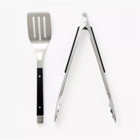 2 pc Stainless Steel Grill Set Silver