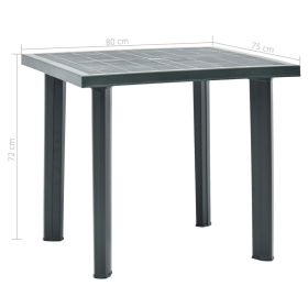 vidaXL Patio Table Green 31.5"x29.5"x28.3" Plastic