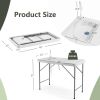 Folding Fish Cleaning Table with Sink and Faucet for Dock Picnic