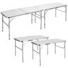 2 Pieces Folding Utility Table with Carrying Handle-White