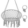 Hanging Macrame Hammock Chair with Handwoven Cotton Backrest