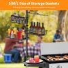 Griddle Caddy With Paper Towel Holder Hook Baskets BBQ Accessories Storage Rack Vertical Standing BBQ Organizer Grill Utensil Storage Fit For Blacksto