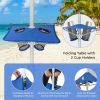 Outdoor Beach Canopy Tent with Detachable Sidewall and Folding Table