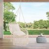 Hanging Hammock Chair with Soft Seat Cushions and Sturdy Rope Chain