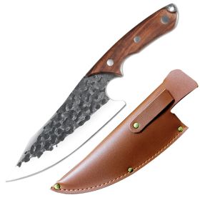 7 Inch Hand Forged Stainless Steel Kitchen Knife (Option: C6 and PU sleeve)