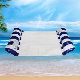 Inflatable Float Hammock; Water Lounges Accessories For Swimming Pool Beach Summer (Color: Dark blue)