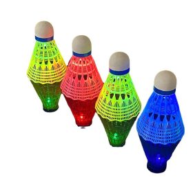 Light-emitting Badminton Ball For Night Outdoor Training; Windproof Plastic Nylon Ball; LIGHT-emitting LED Ball For Night Outdoor Training (Quantity: 4pcs)