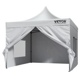 campingVEVOR 10x10 FT Pop up Canopy with Removable Sidewalls, Instant Canopies Portable Gazebo & Wheeled Bag, UV Resistant Waterproof (Default: Default)