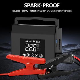 A Portable Car Jump Starter, With 4000A Battery Booster, 12V Jump Starter Gas Engines Up To 8.0L, Diesel Up To 6.0L Equipped With Smart Clamp Cables (Style: 2500A pow)